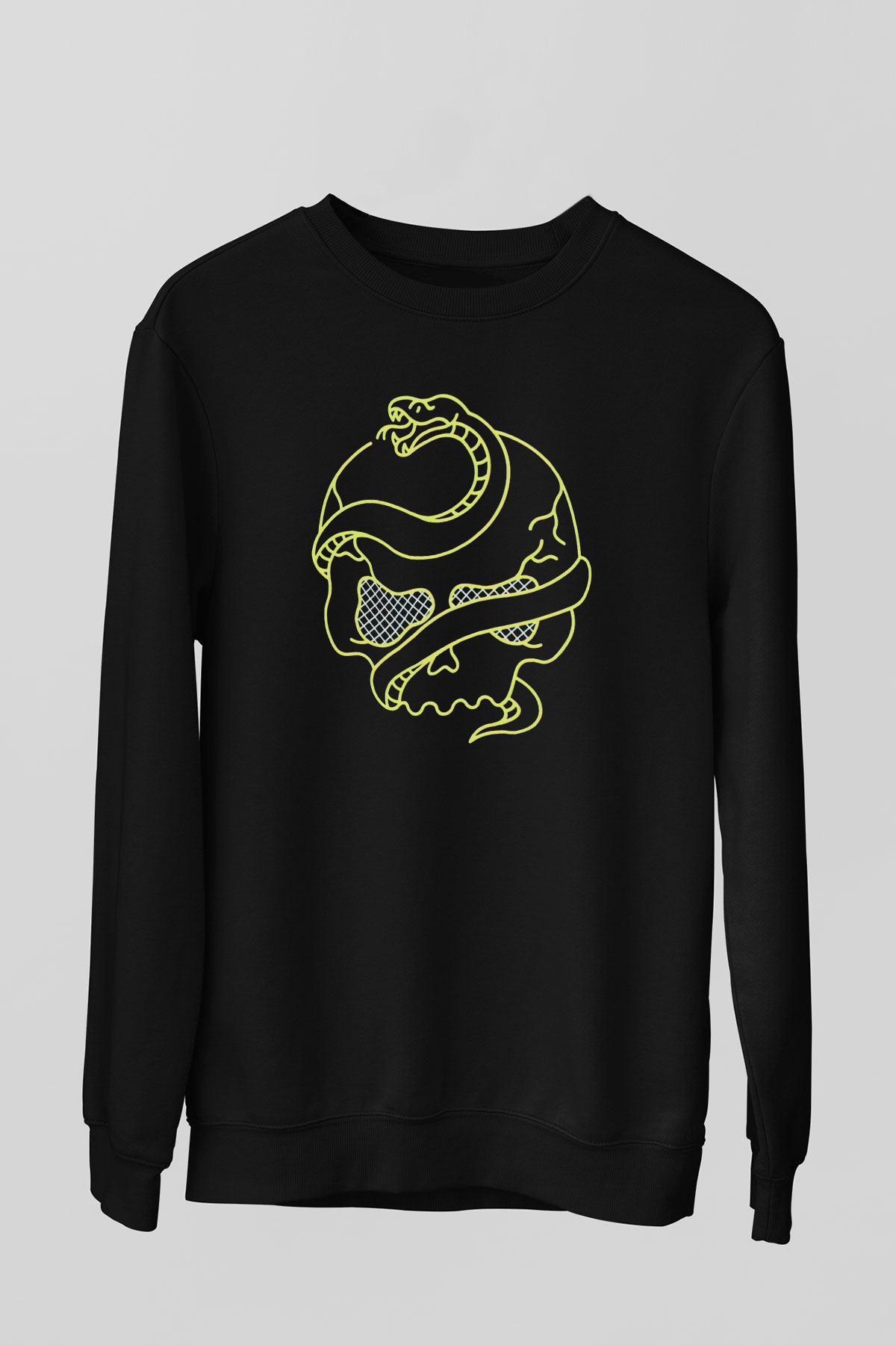 Yılan Siyah Unisex Sweatshirt