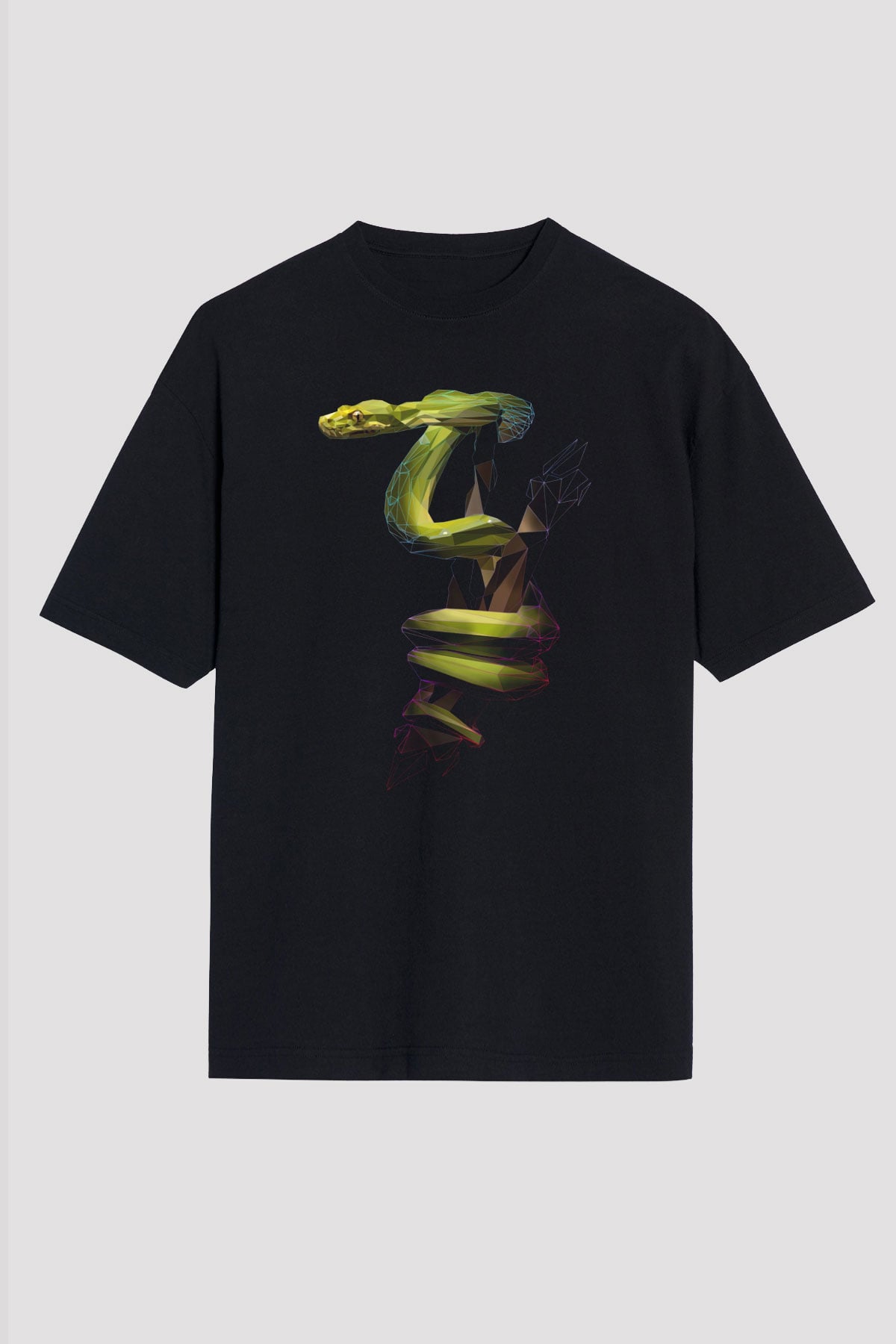 Yılan Siyah Unisex Tişört T-Shirt - TişörtFabrikası