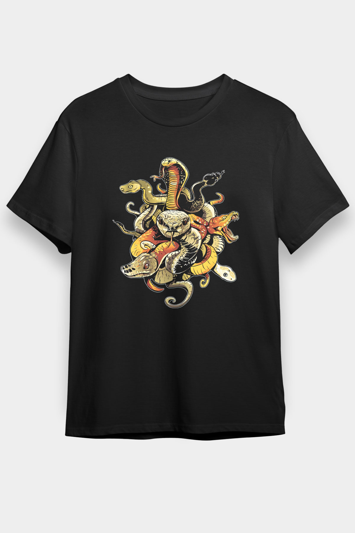 Yılan Siyah Unisex Tişört T-Shirt - TişörtFabrikası