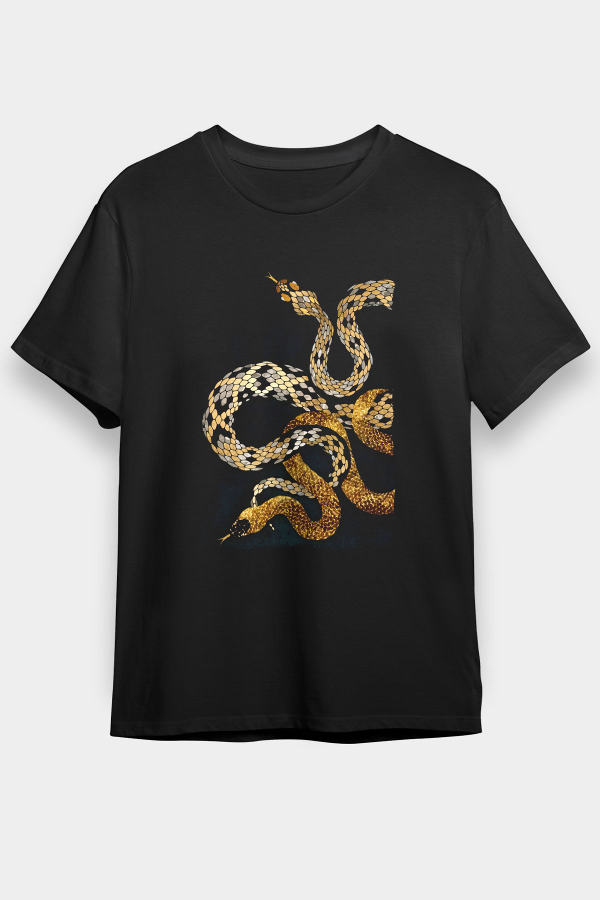 Yılan Siyah Unisex Tişört T-Shirt - TişörtFabrikası
