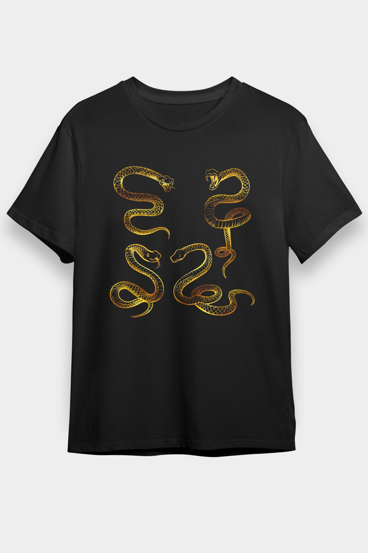 Yılan Siyah Unisex Tişört T-Shirt - TişörtFabrikası