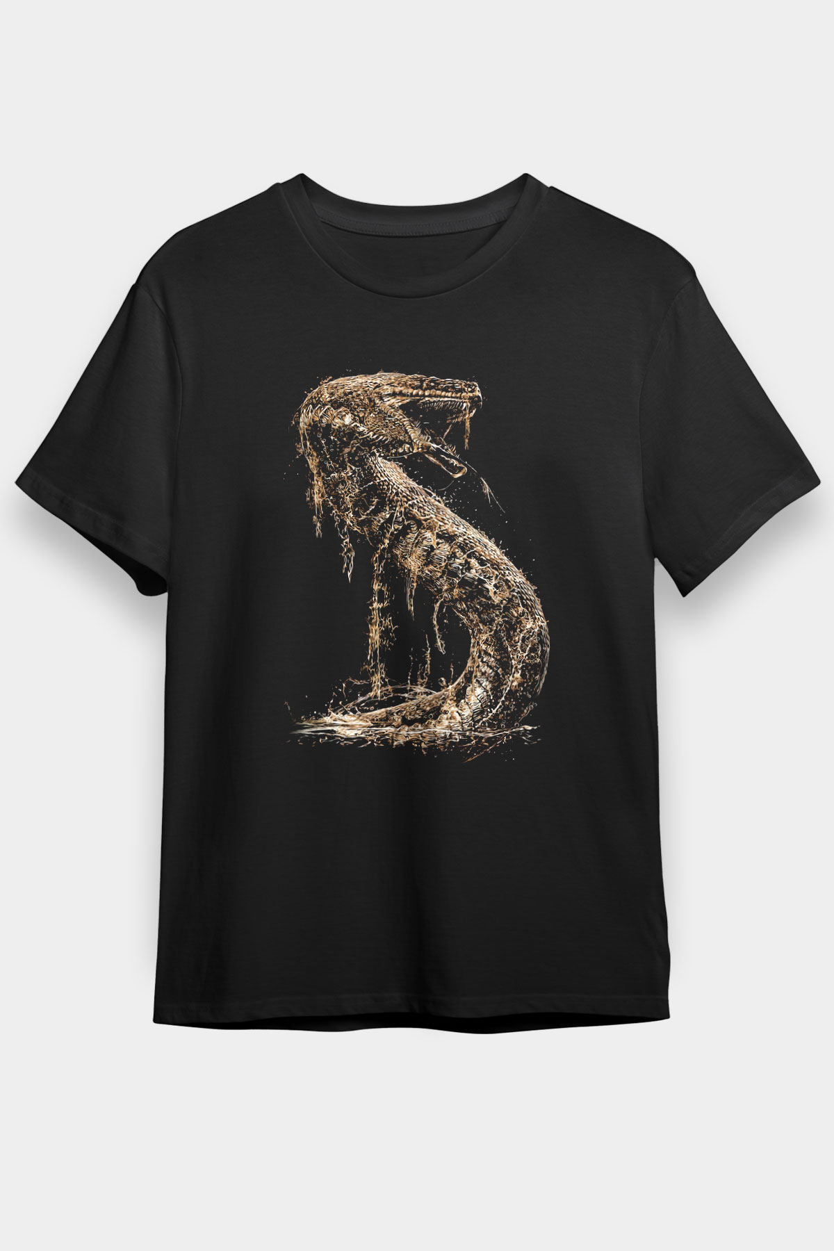 Yılan Siyah Unisex Tişört T-Shirt - TişörtFabrikası