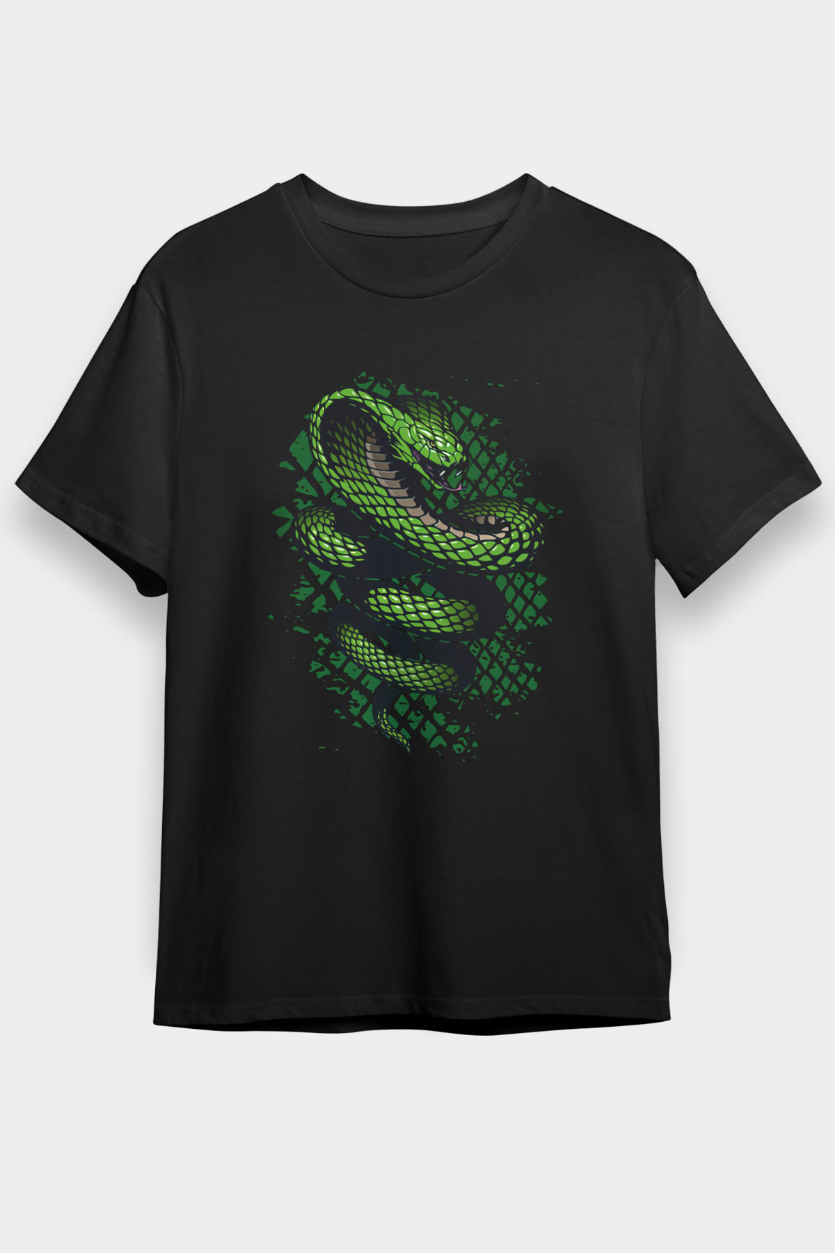 Yılan Siyah Unisex Tişört T-Shirt - TişörtFabrikası
