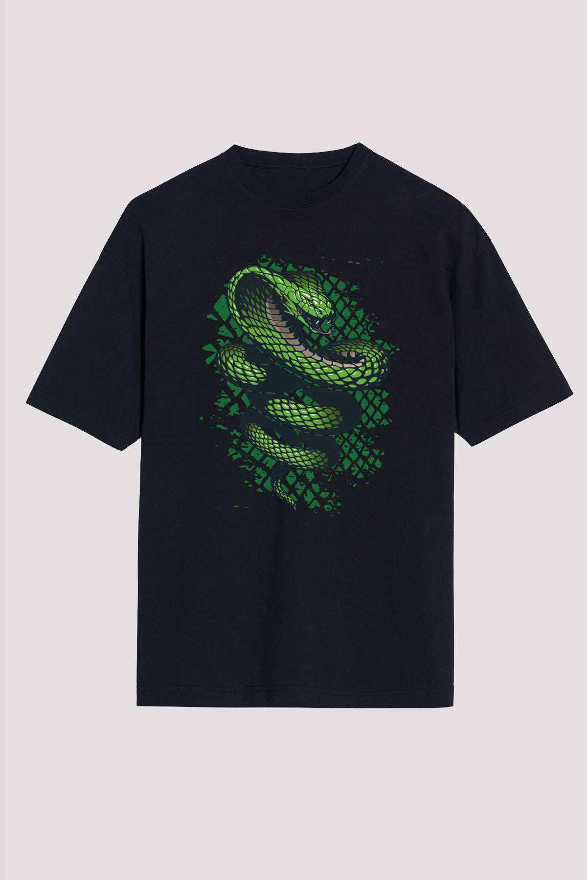 Yılan Siyah Unisex Tişört T-Shirt - TişörtFabrikası