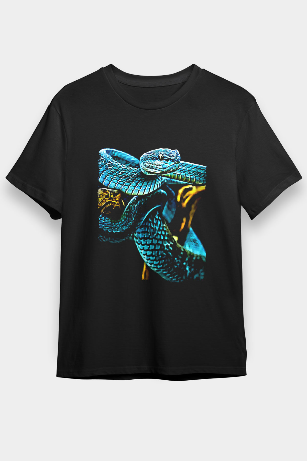 Yılan Siyah Unisex Tişört T-Shirt - TişörtFabrikası