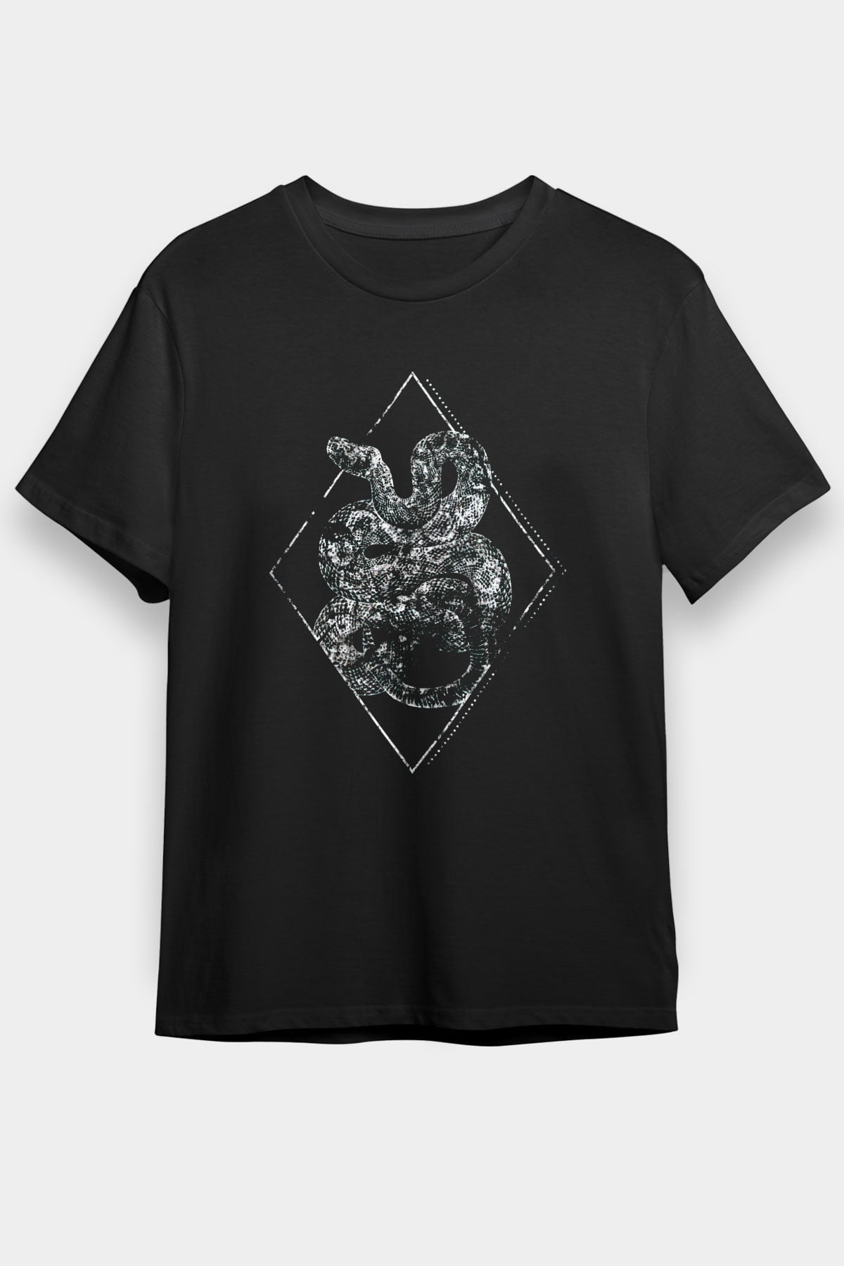 Yılan Siyah Unisex Tişört T-Shirt - TişörtFabrikası