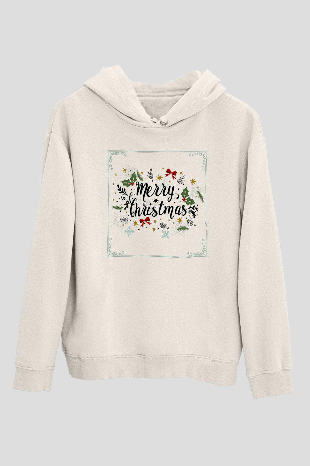Yılbaşı Beyaz Unisex Kapşonlu Sweatshirt