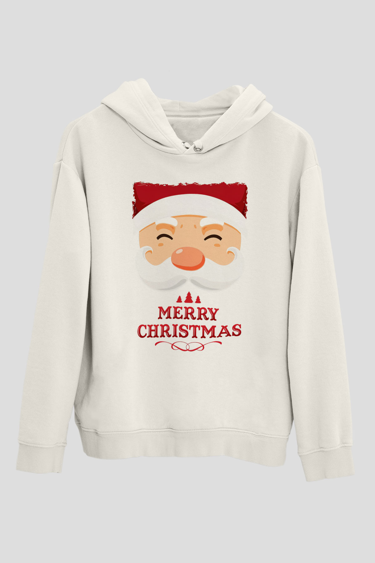 Yılbaşı Beyaz Unisex Kapüşonlu Sweatshirt