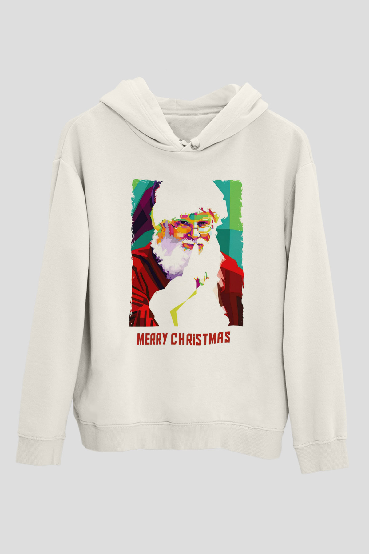 Yılbaşı Beyaz Unisex Kapüşonlu Sweatshirt