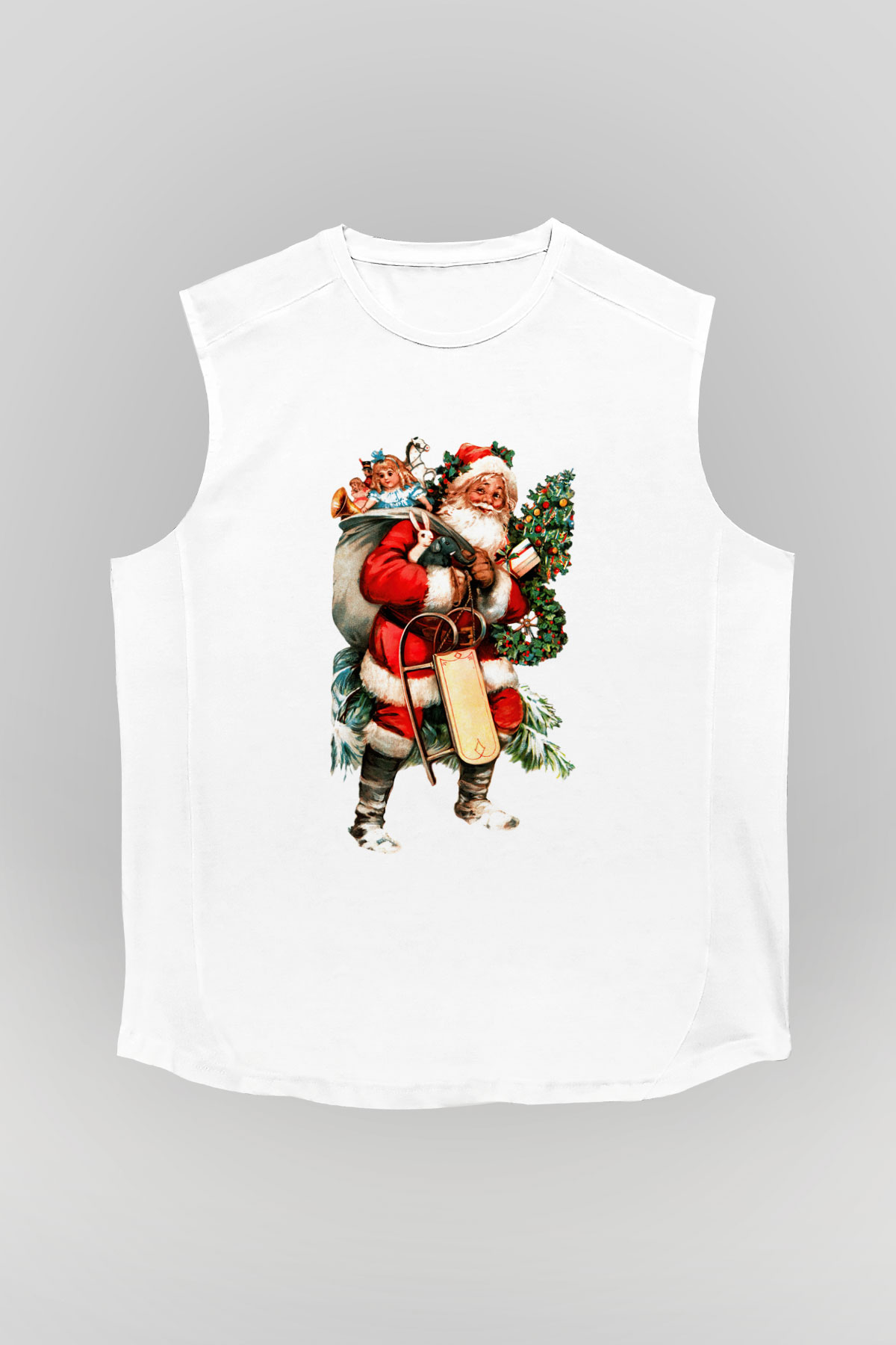 Yılbaşı Beyaz Unisex Kolsuz Tişört