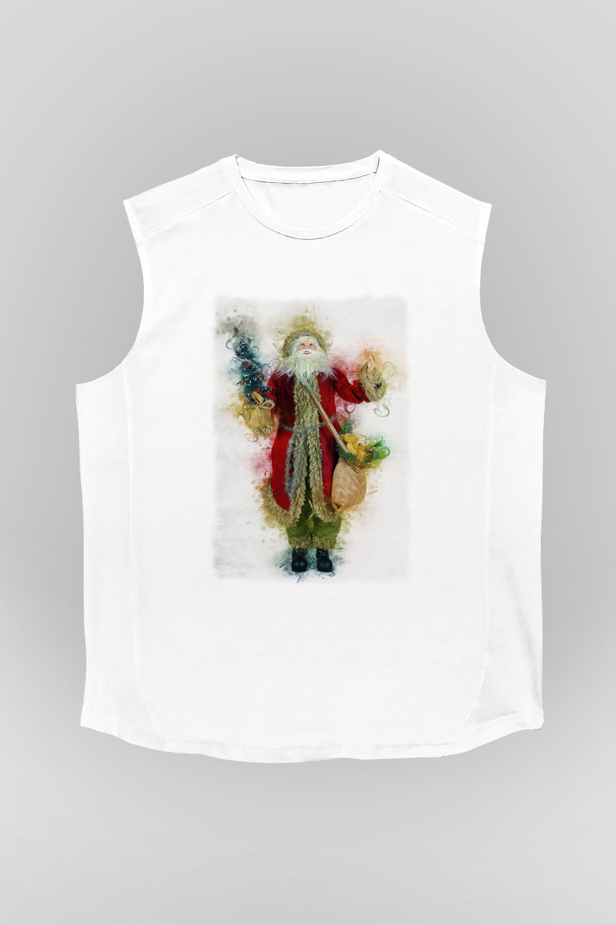 Yılbaşı Beyaz Unisex Kolsuz Tişört