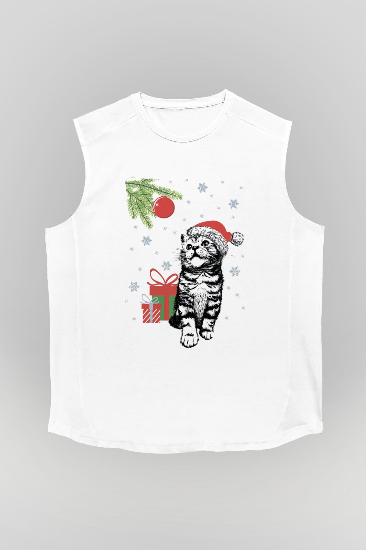 Yılbaşı Beyaz Unisex Kolsuz Tişört