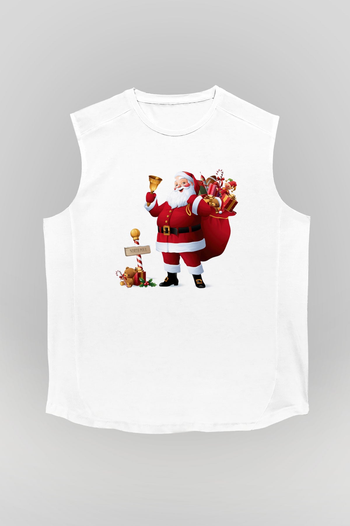 Yılbaşı Beyaz Unisex Kolsuz Tişört