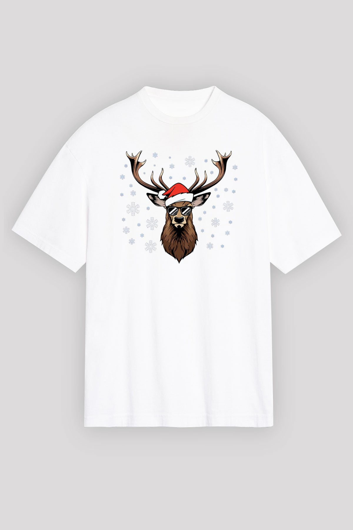 Yılbaşı Beyaz Unisex Oversize Tişört T-Shirt