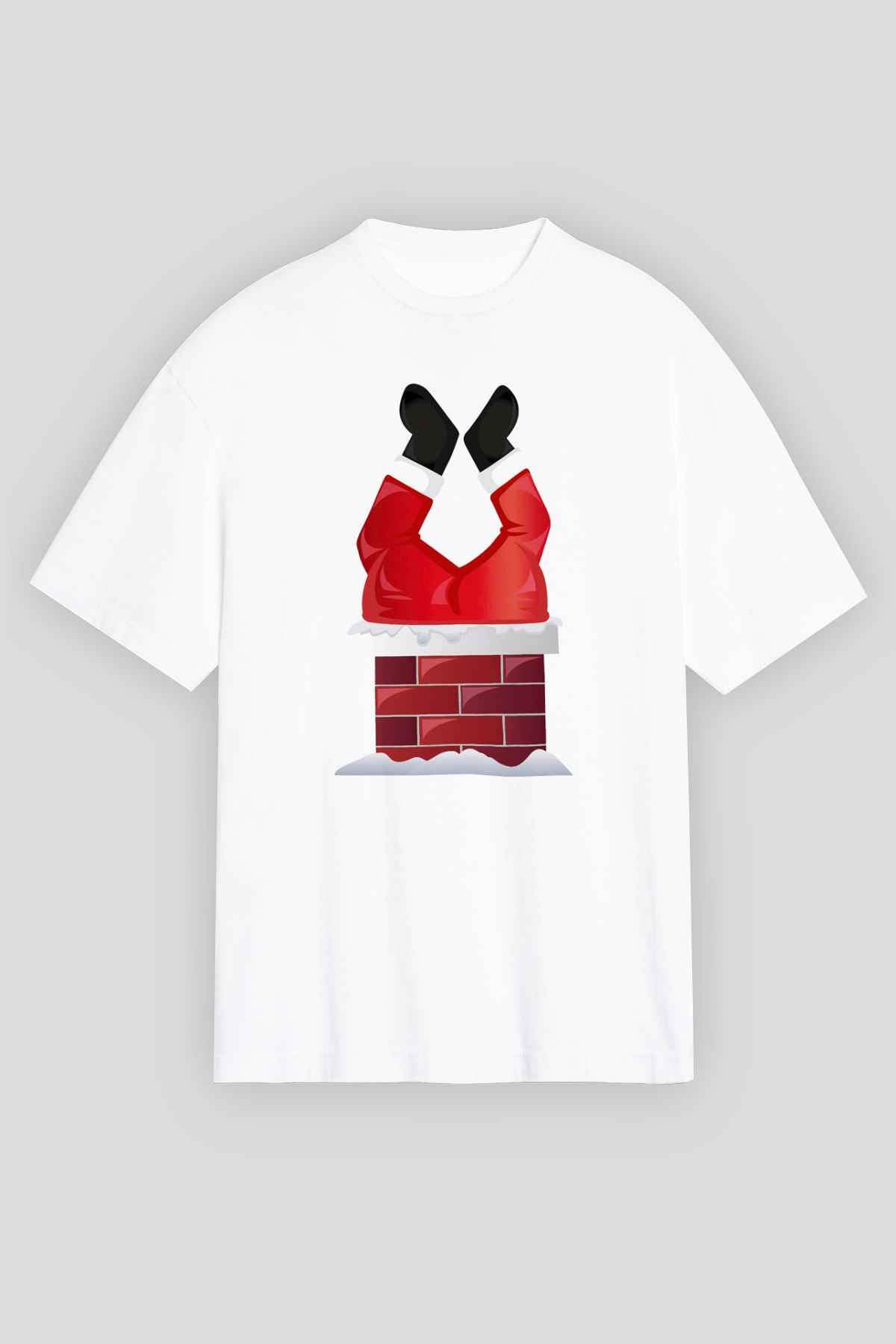 Yılbaşı Beyaz Unisex Oversize Tişört T-Shirt