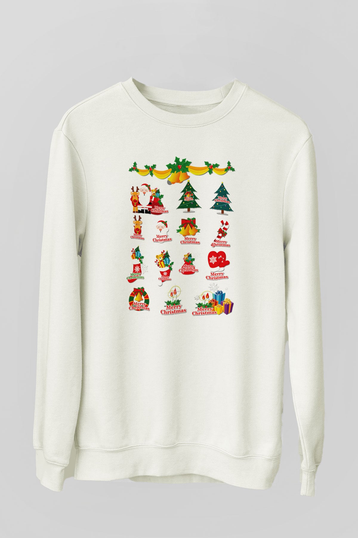 Yılbaşı Beyaz Unisex Sweatshirt