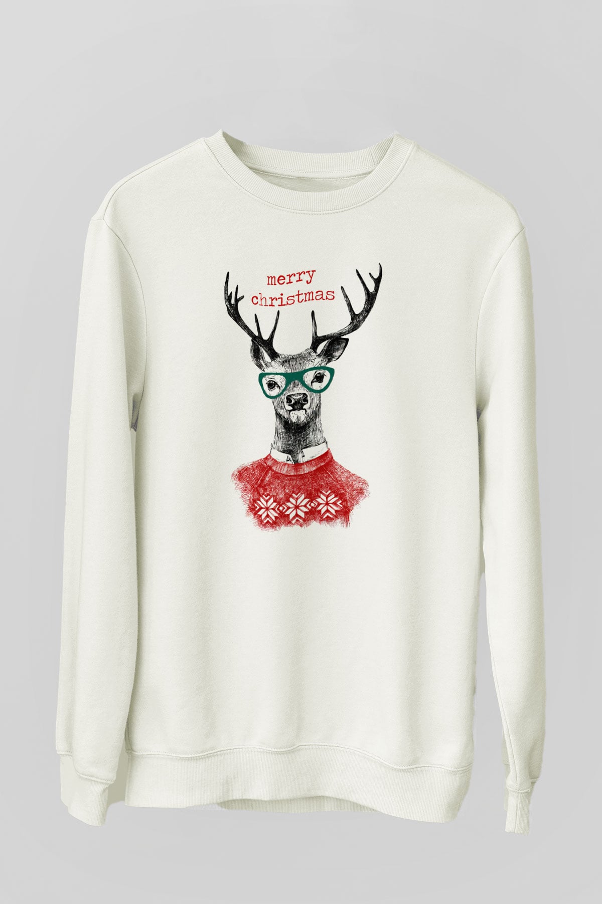 Yılbaşı Beyaz Unisex Sweatshirt