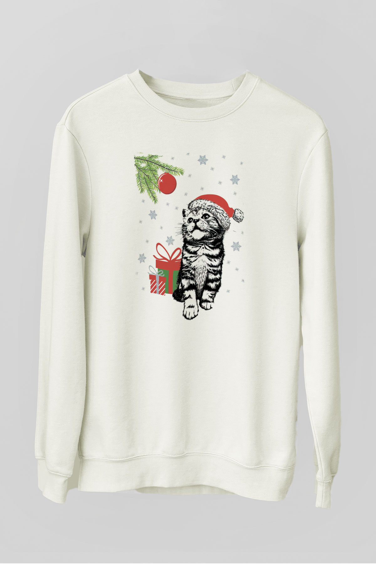 Yılbaşı Beyaz Unisex Sweatshirt