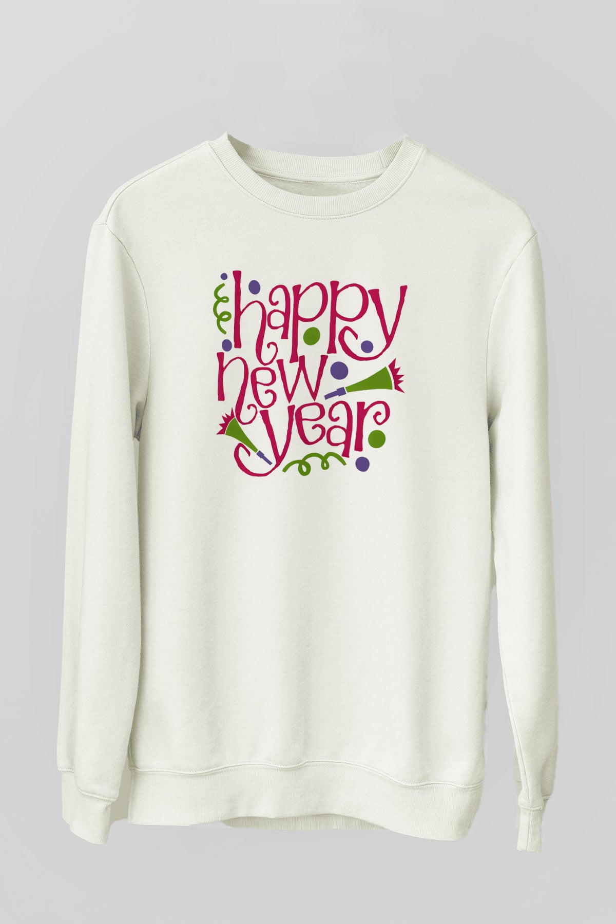 Yılbaşı Beyaz Unisex Sweatshirt