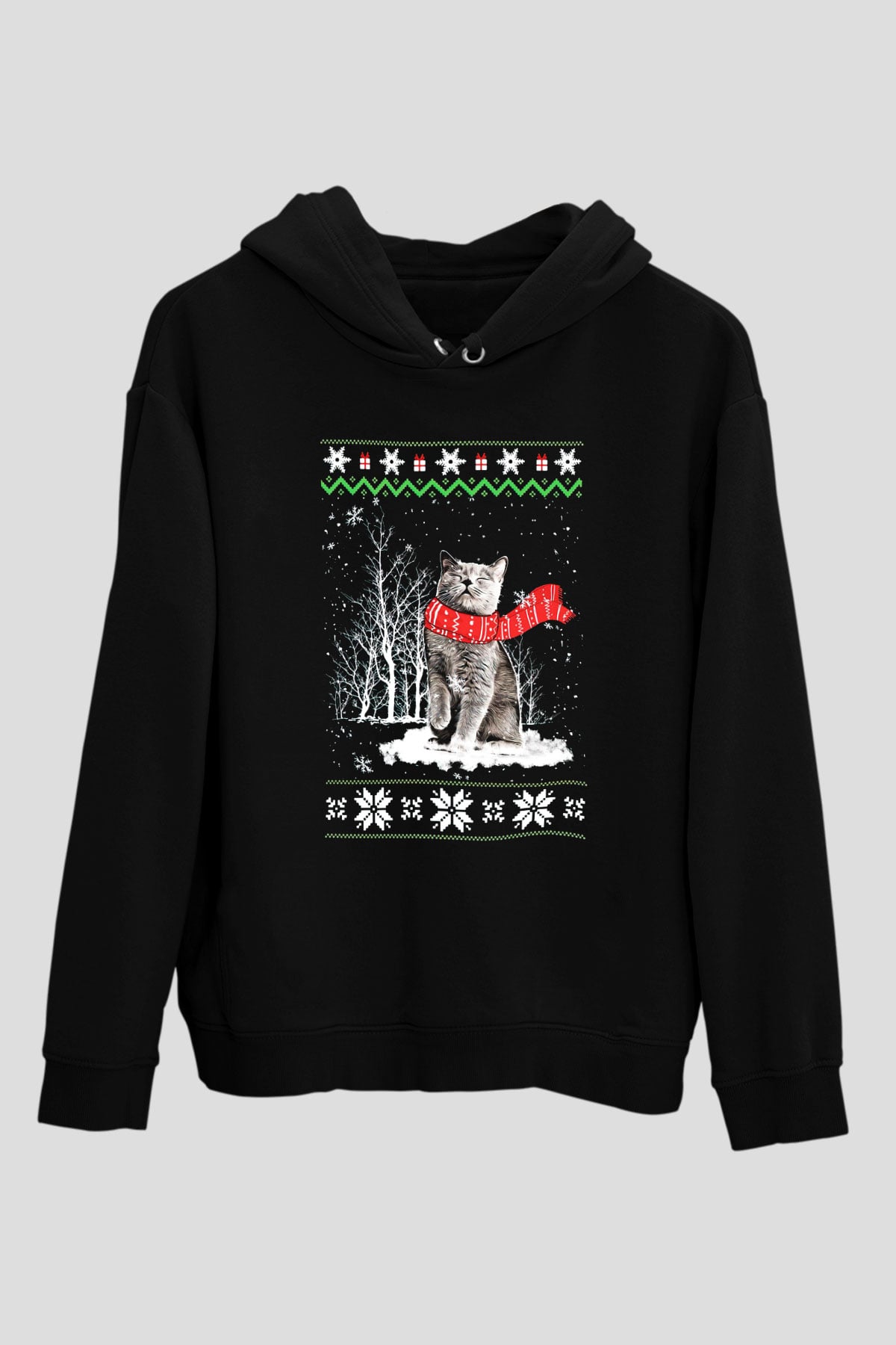 Yılbaşı Siyah Unisex Hoodie