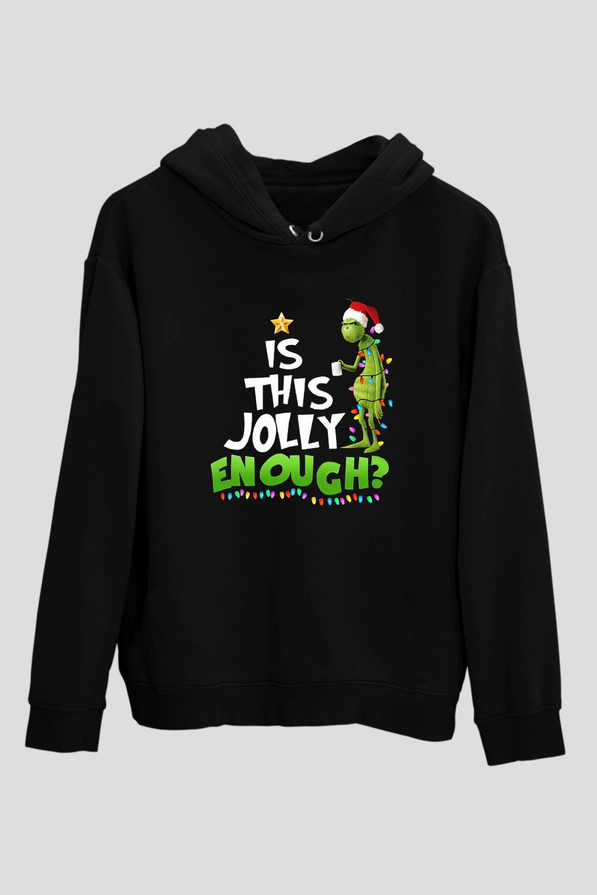 Yılbaşı Siyah Unisex Hoodie