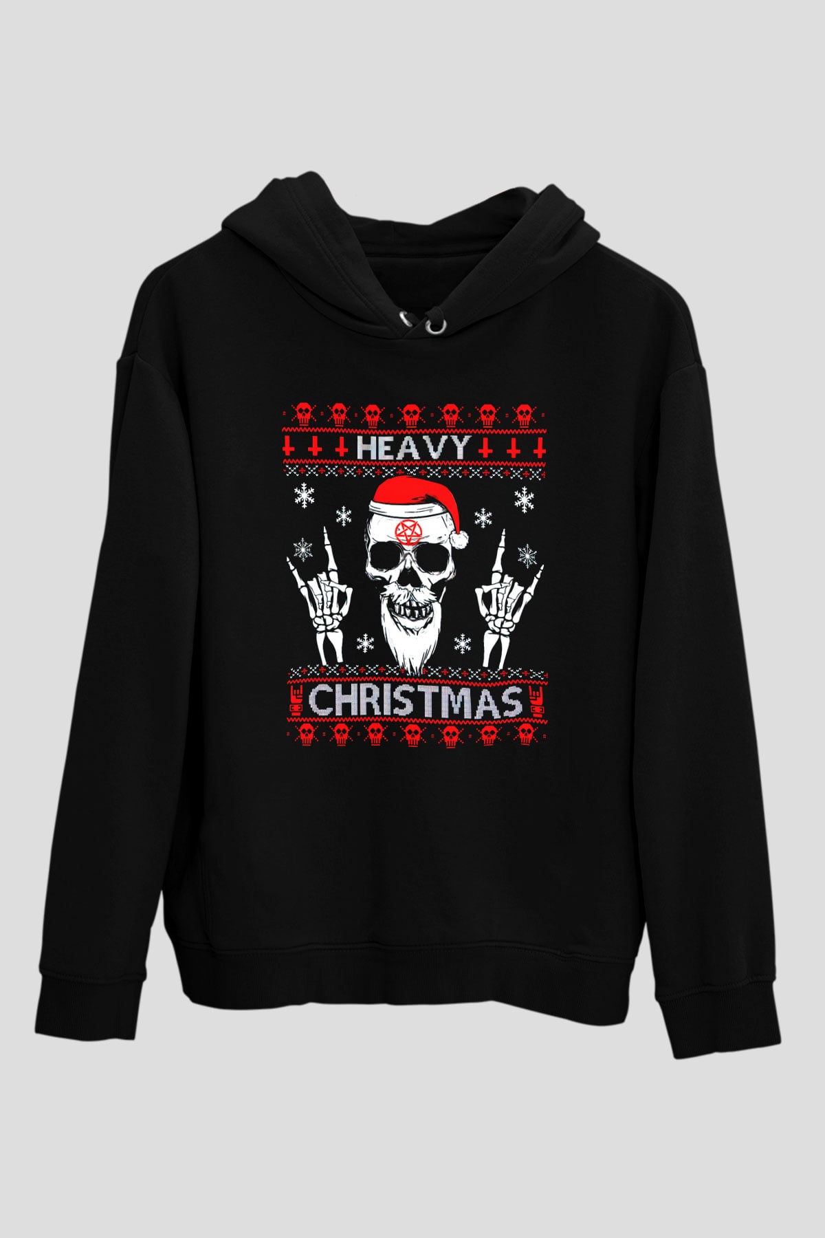 Yılbaşı Siyah Unisex Kapüşonlu Sweatshirt