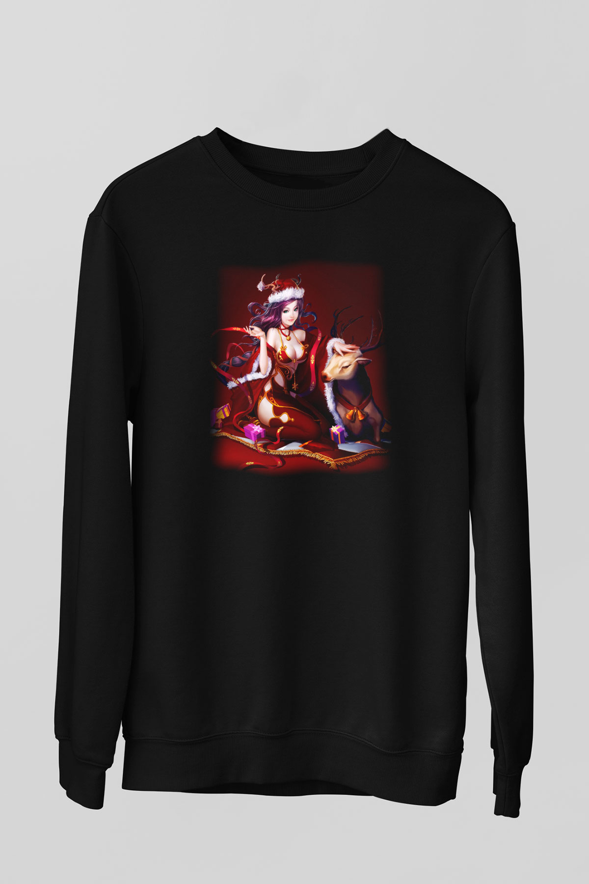 Yılbaşı Siyah Unisex Sweatshirt