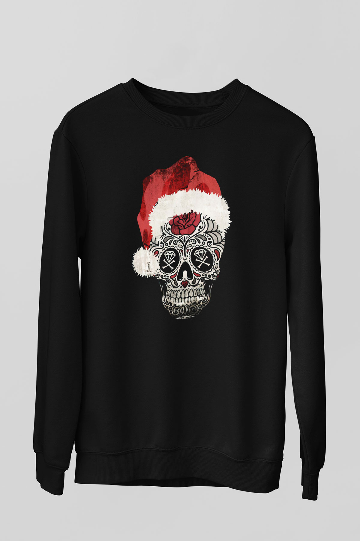 Yılbaşı Siyah Unisex Sweatshirt
