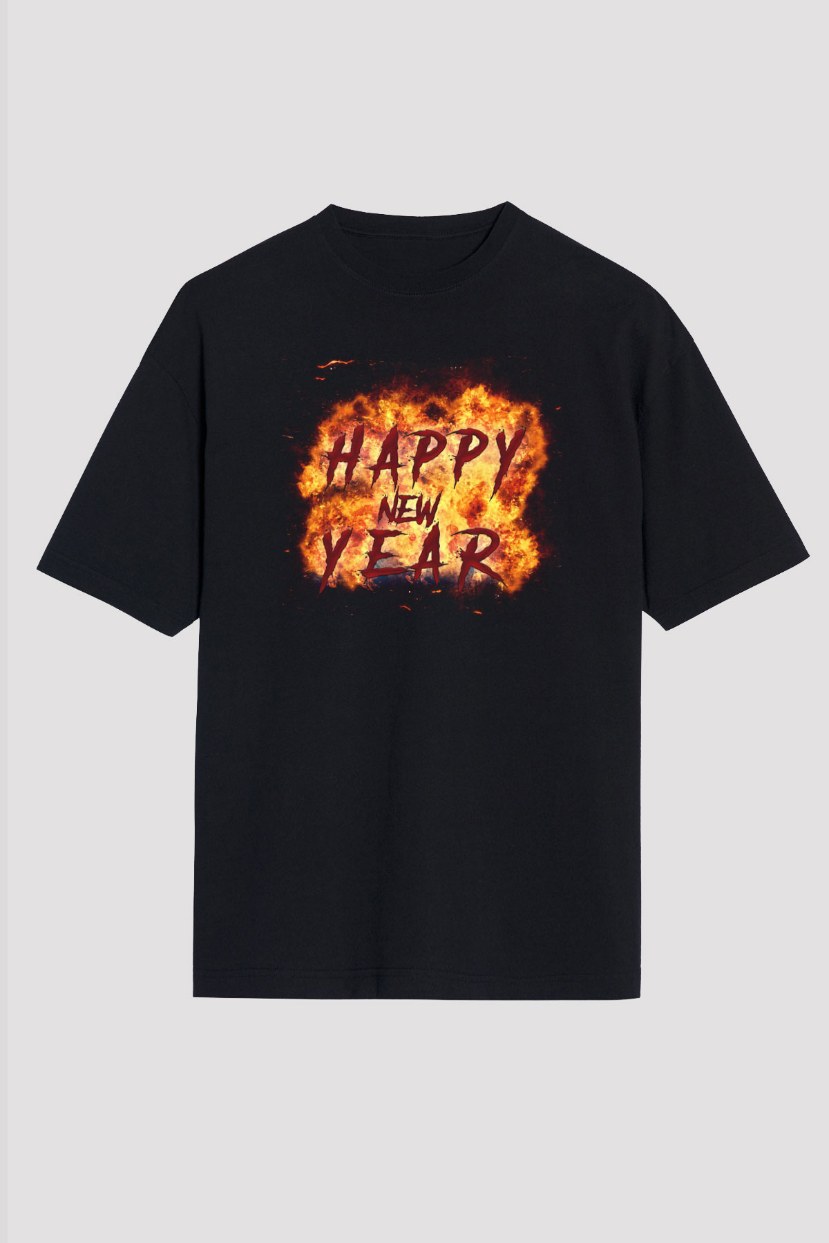 Yılbaşı Siyah Unisex Tişört T-Shirt - TişörtFabrikası