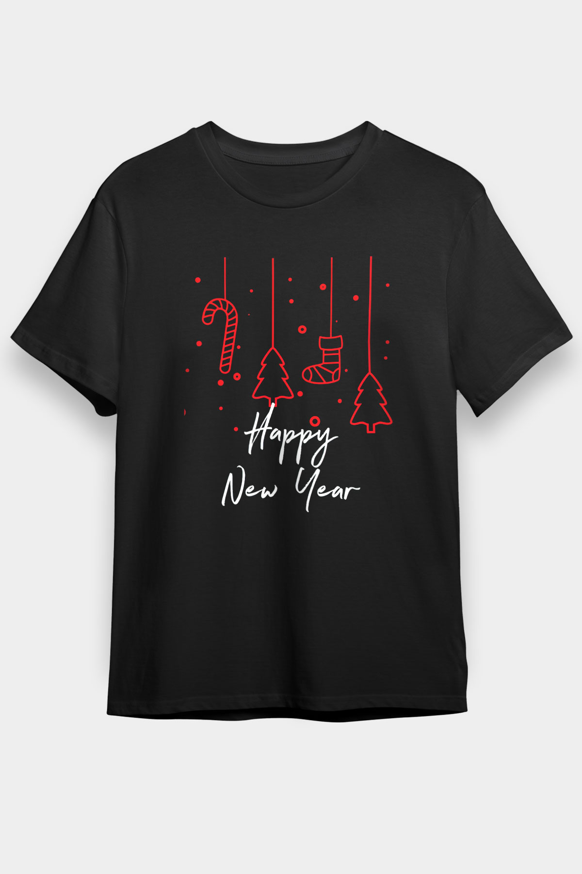 Yılbaşı Siyah Unisex Tişört T-Shirt - TişörtFabrikası