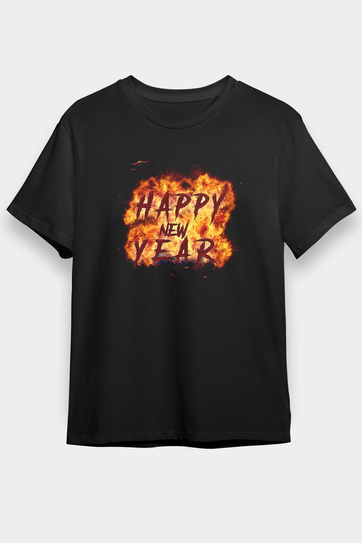 Yılbaşı Siyah Unisex Tişört T-Shirt - TişörtFabrikası