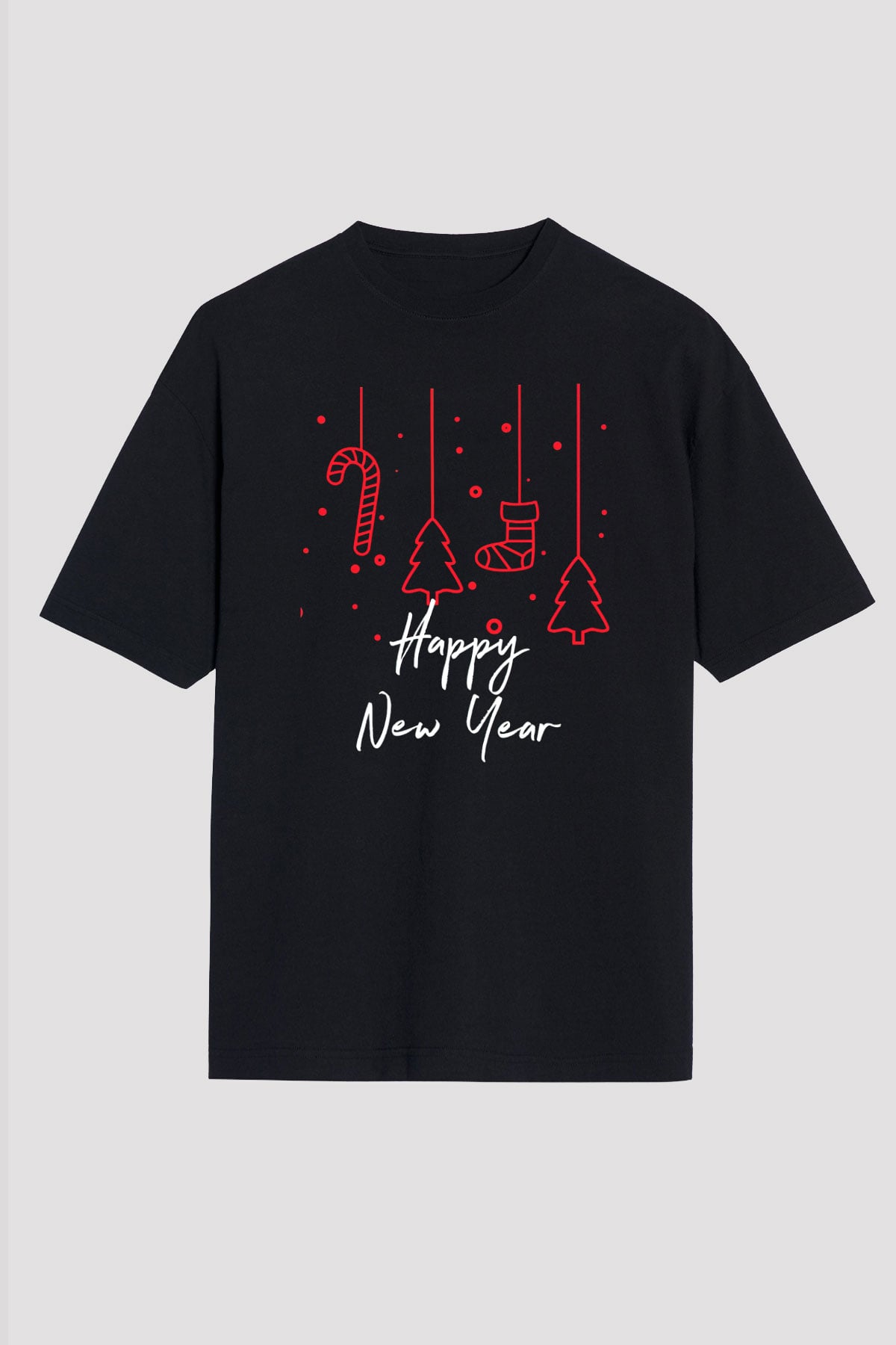 Yılbaşı Siyah Unisex Tişört T-Shirt - TişörtFabrikası