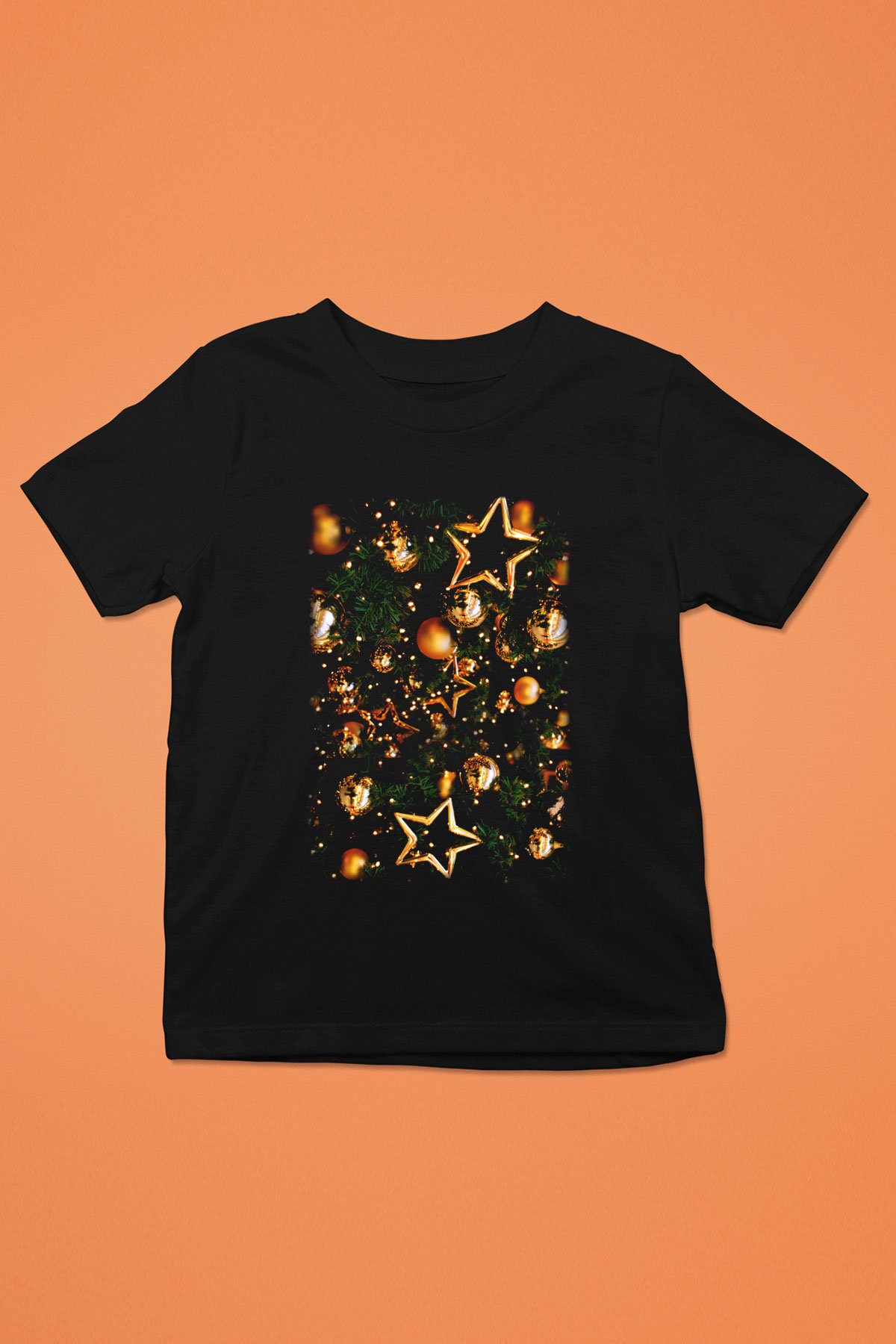 Yılbaşı Yeni Yıl Baskılı Siyah Unisex Çocuk Tişört