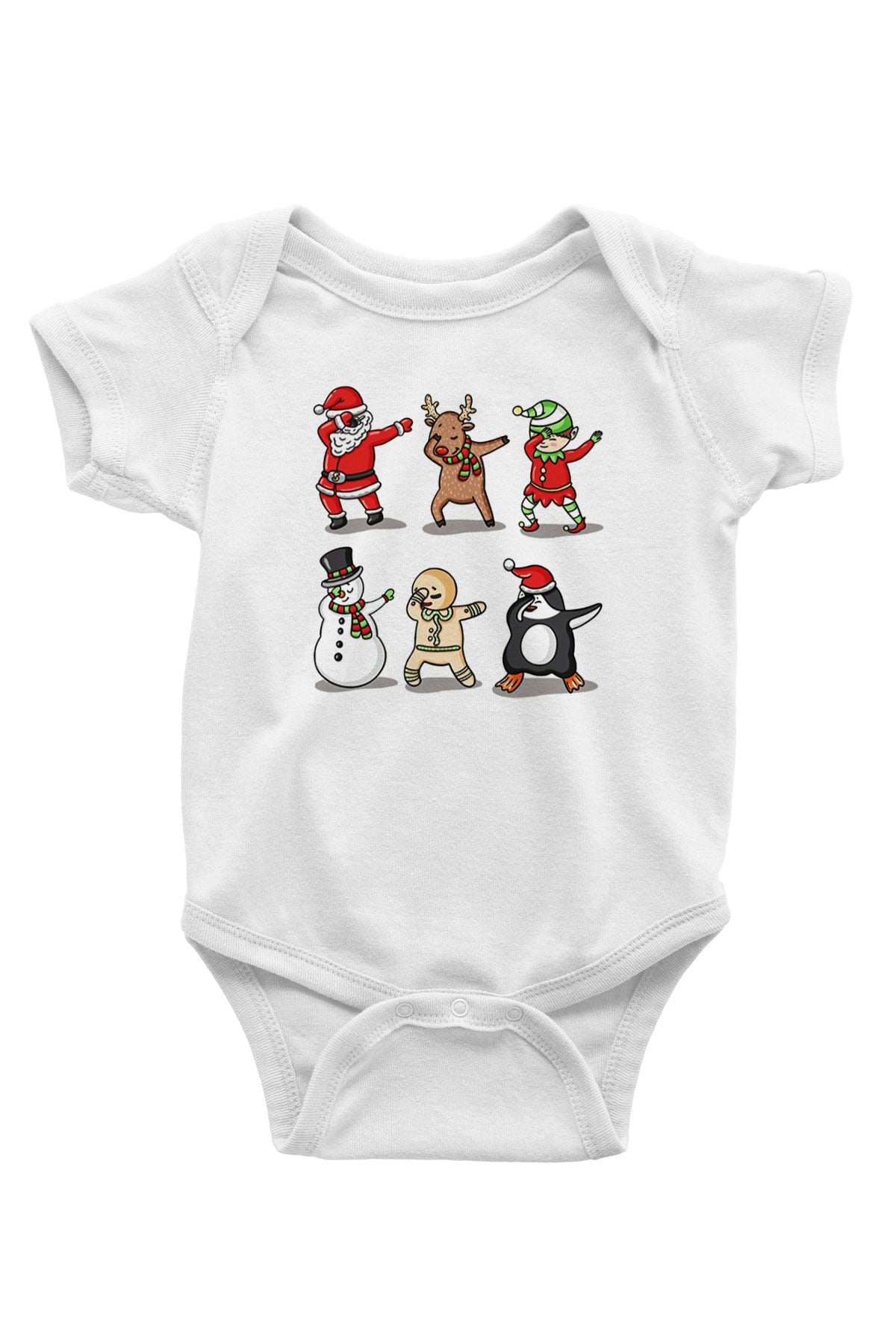Yılbaşı Yeni Yıl Christmas Baskılı Beyaz Unisex Bebek Body - Zıbın