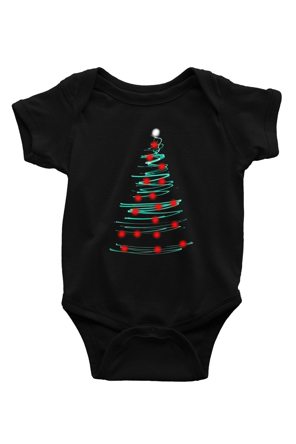Yılbaşı Yeni Yıl Christmas Baskılı Siyah Bebek Body - Zıbın