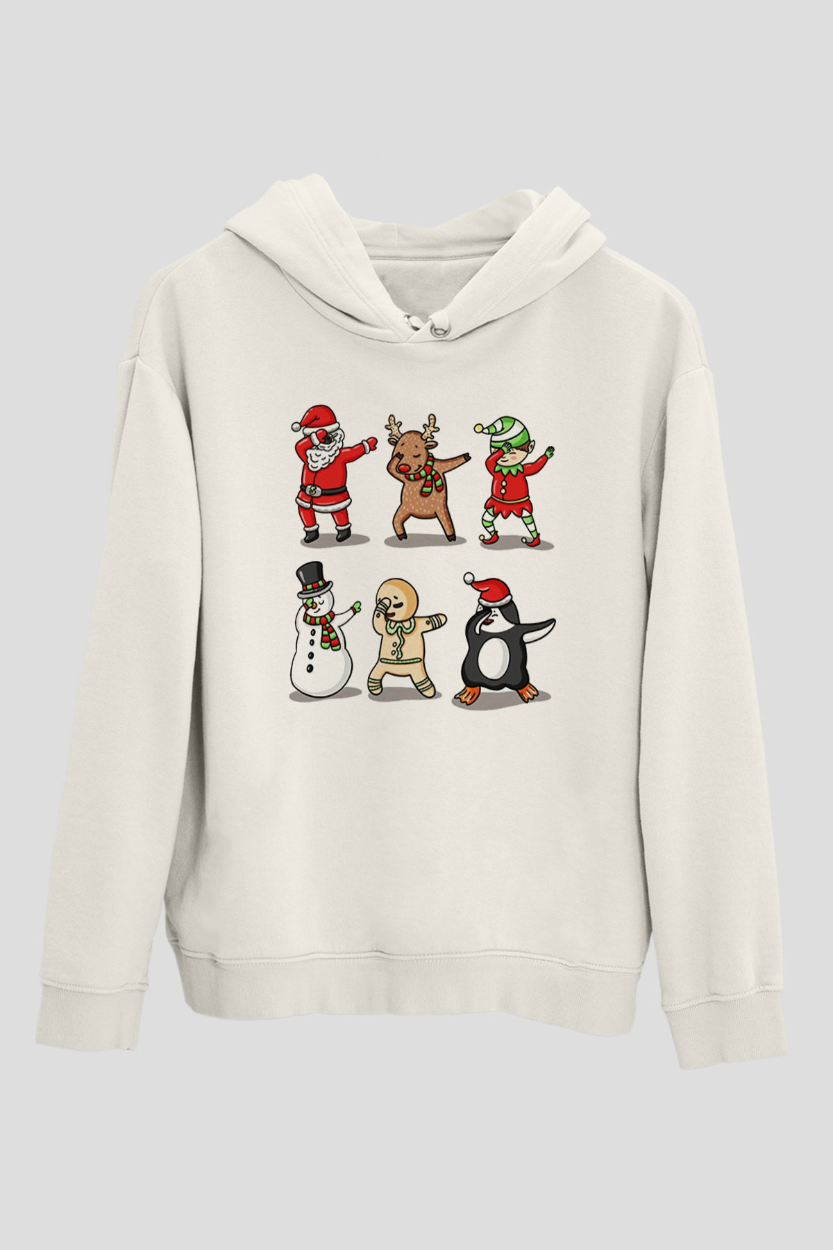 Yılbaşı Yeni Yıl Christmas Beyaz Unisex Kapşonlu Sweatshirt
