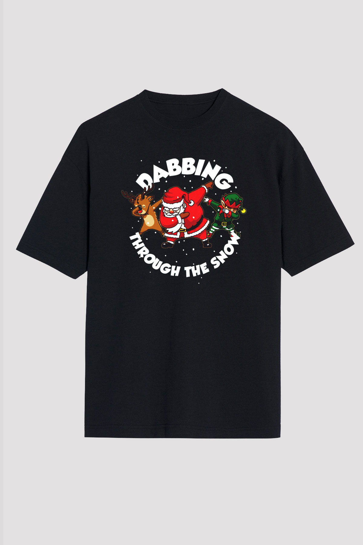 Yılbaşı Yeni Yıl Christmas Siyah Unisex Oversize Tişört T-Shirt