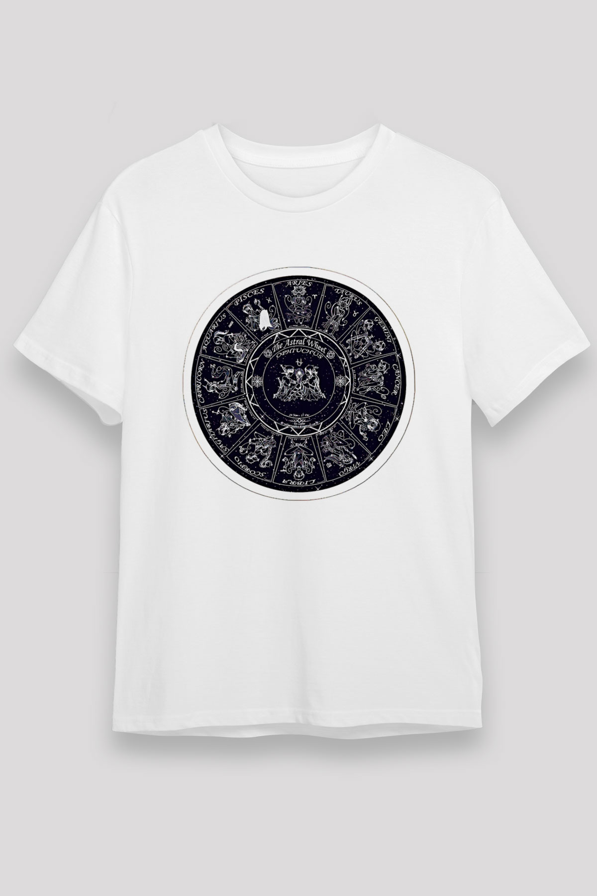Yıldız Haritaları Unisex Baskılı Beyaz Tişört - Tshirt