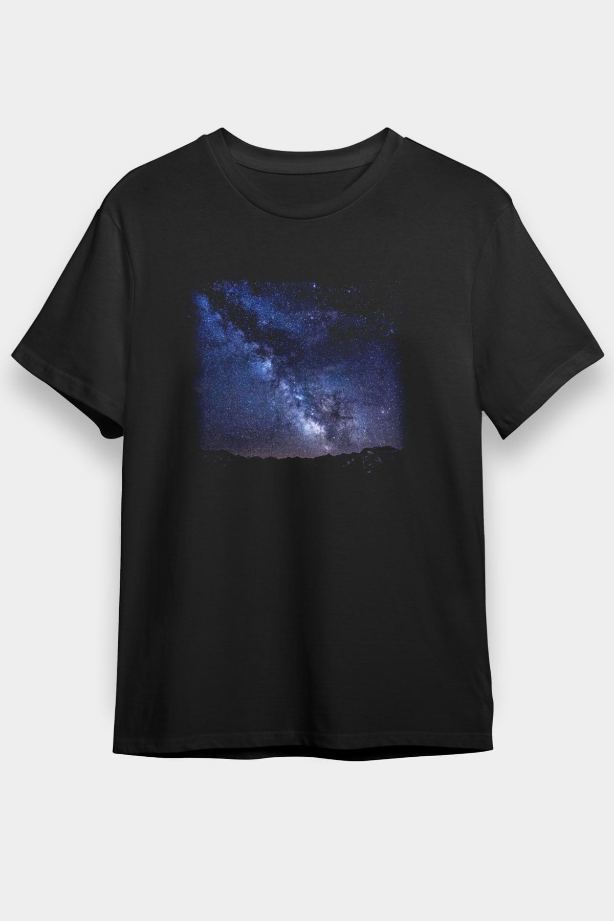 Yıldız Siyah Unisex Tişört T-Shirt - TişörtFabrikası