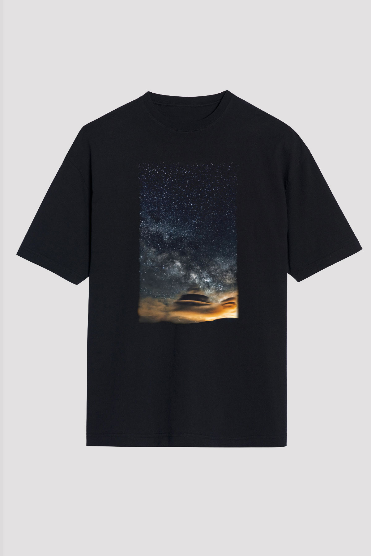 Yıldız Siyah Unisex Tişört T-Shirt - TişörtFabrikası