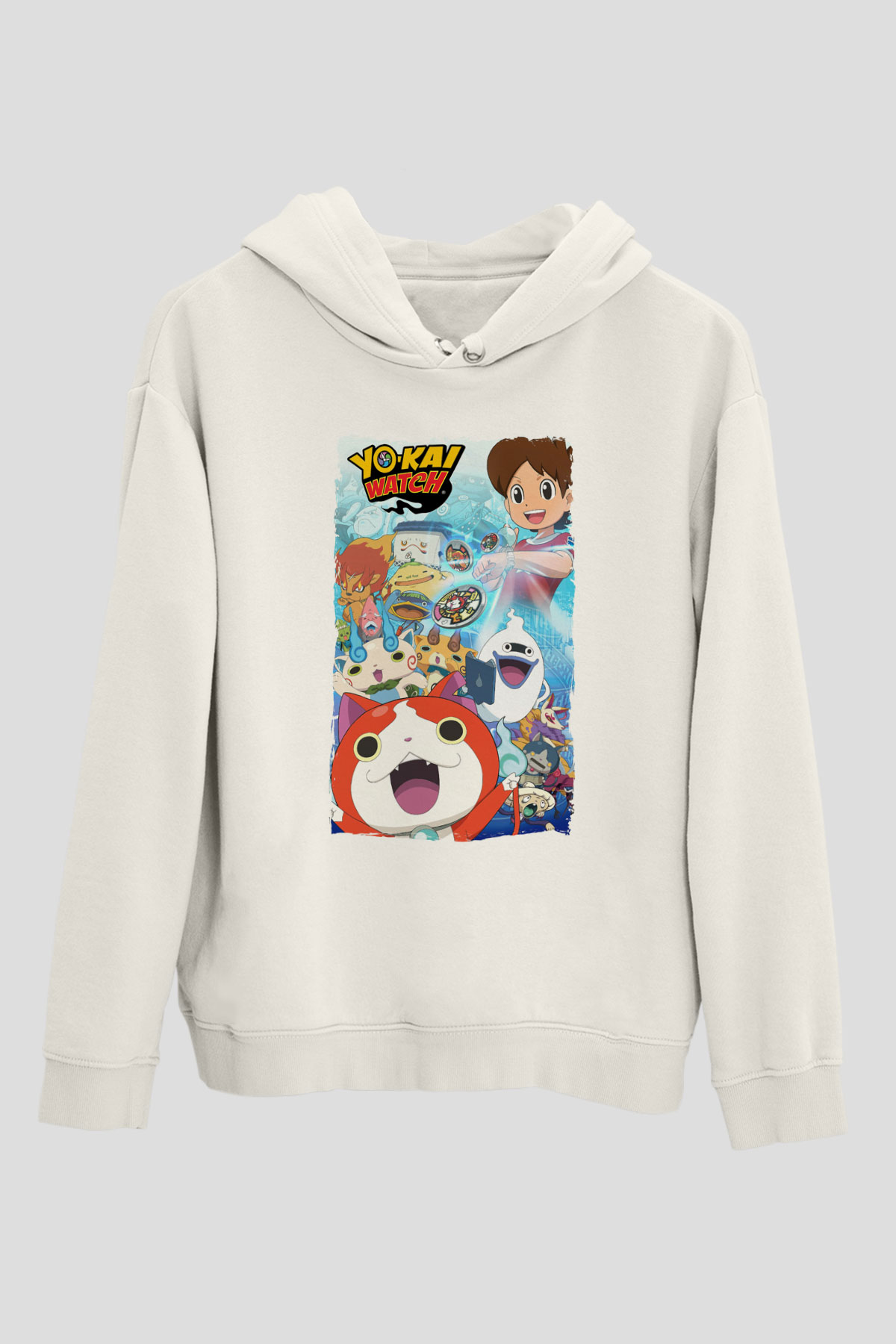 Yo-kai Watch Beyaz Unisex Hoodie