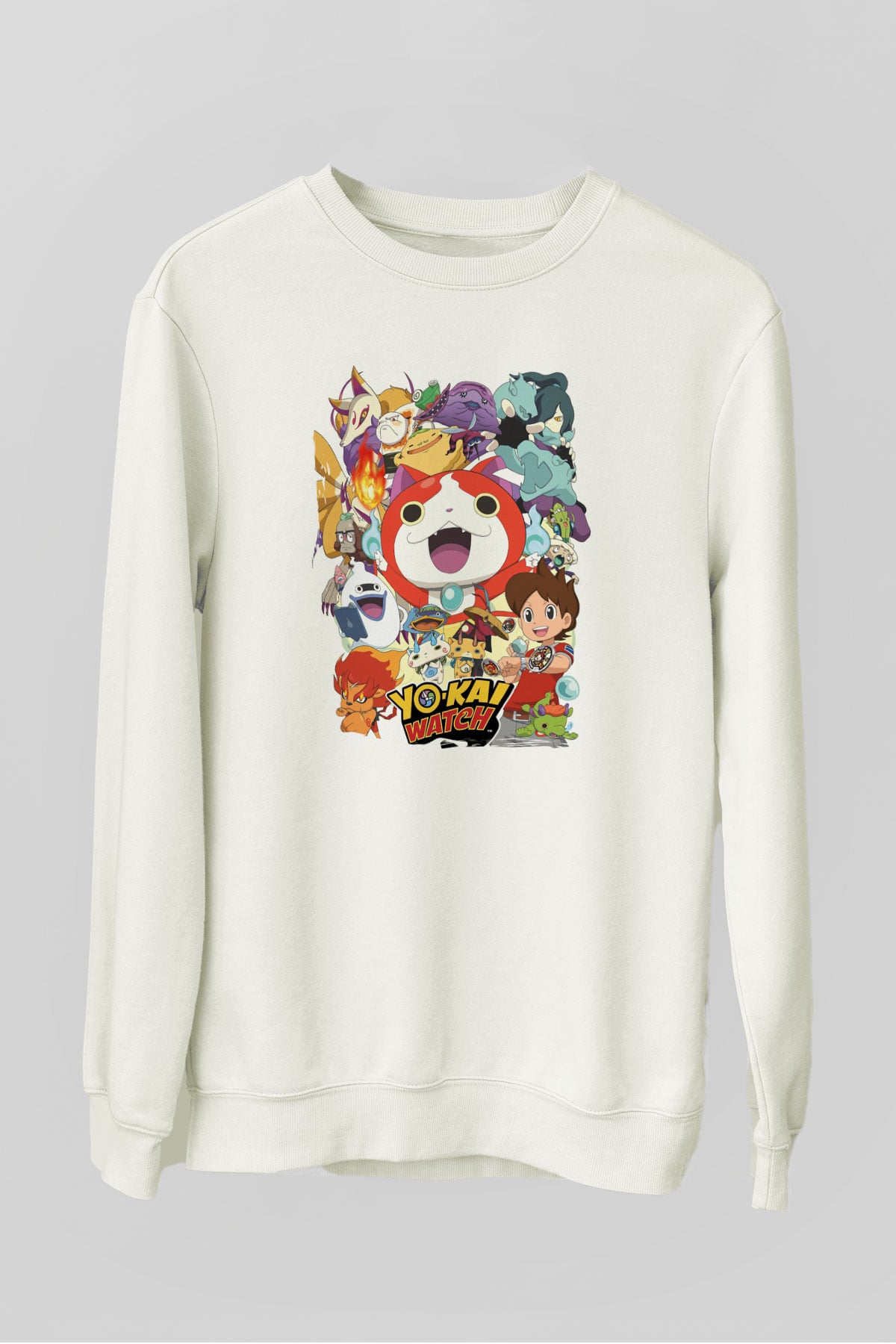 Yo-kai Watch Beyaz Unisex Sweatshirt