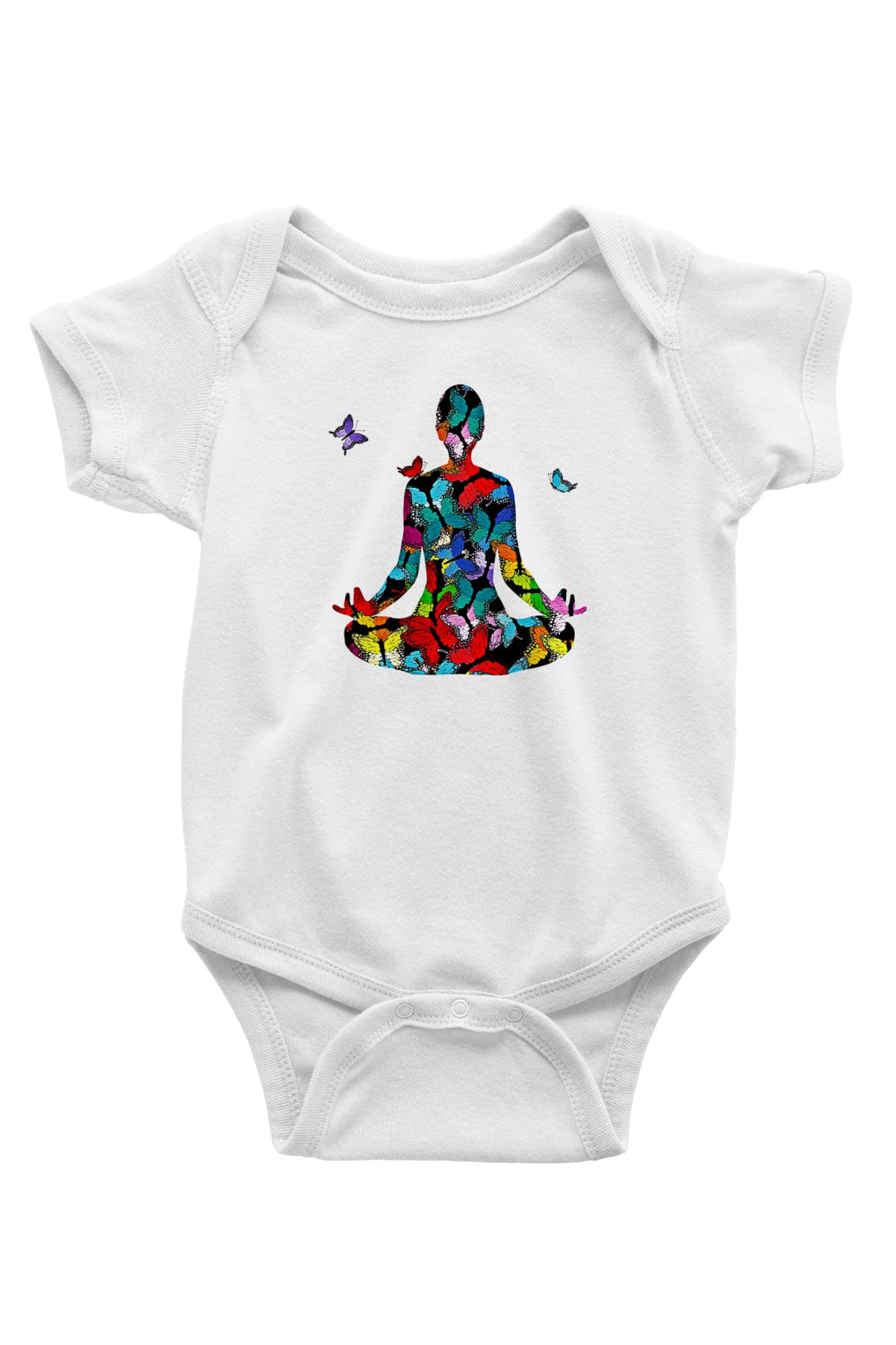 Yoga Baskılı Beyaz Bebek Body - Zıbın