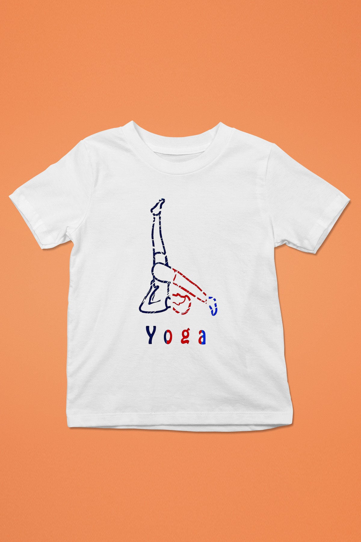 Yoga Baskılı Unisex Beyaz Çocuk Tişört - Tshirt