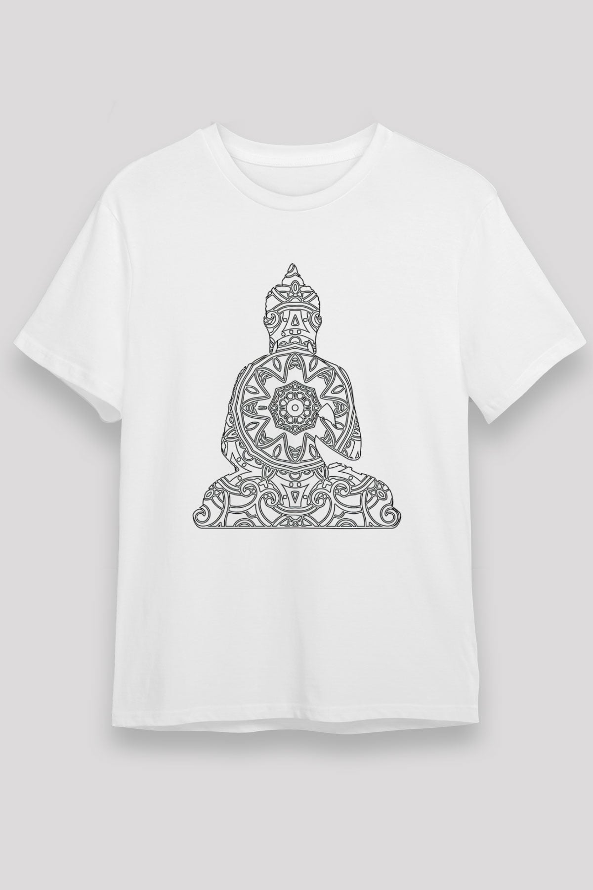 Yoga Baskılı Unisex Beyaz Tişört - Tshirt