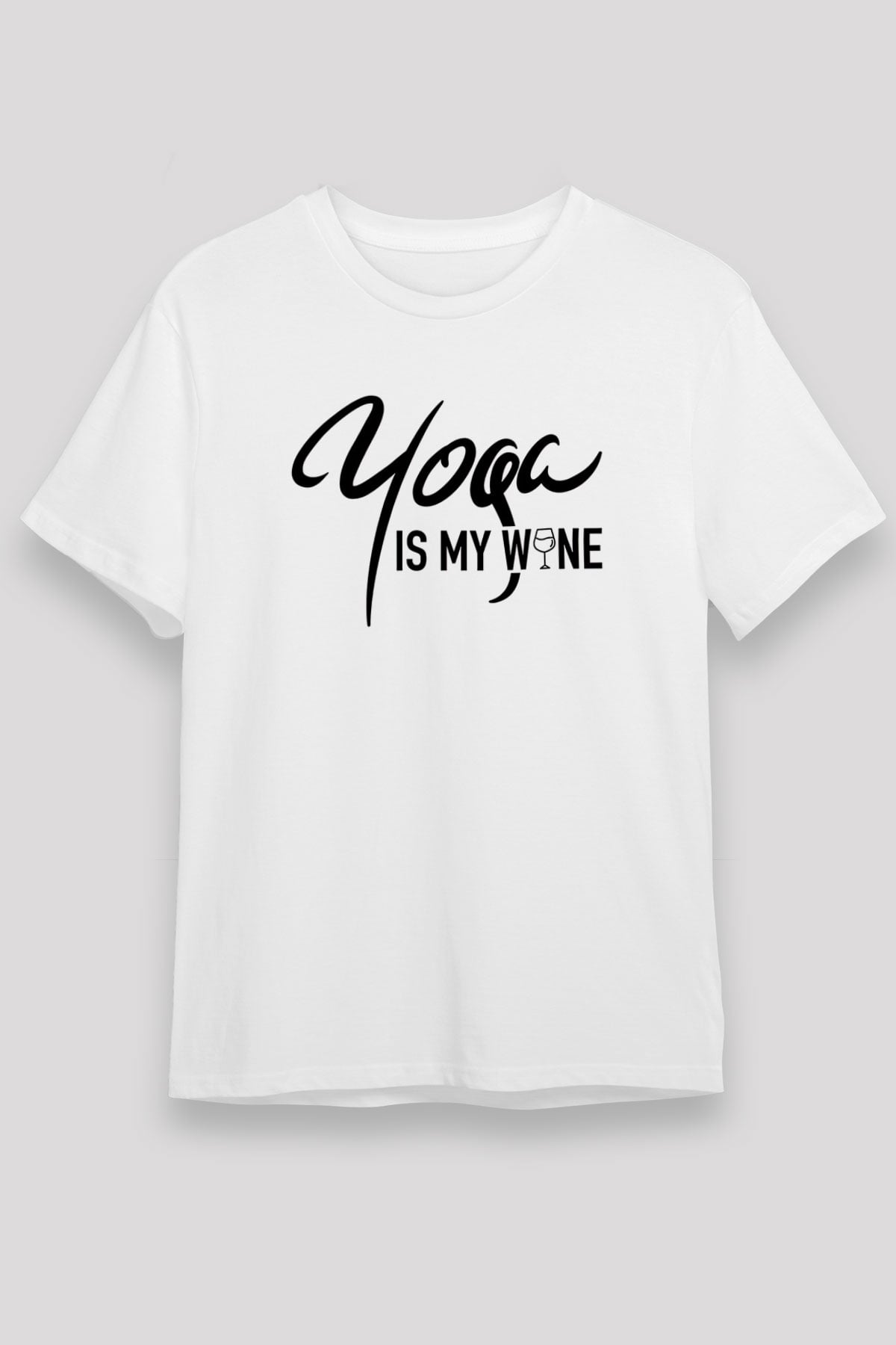 Yoga Baskılı Unisex Beyaz Tişört - Tshirt