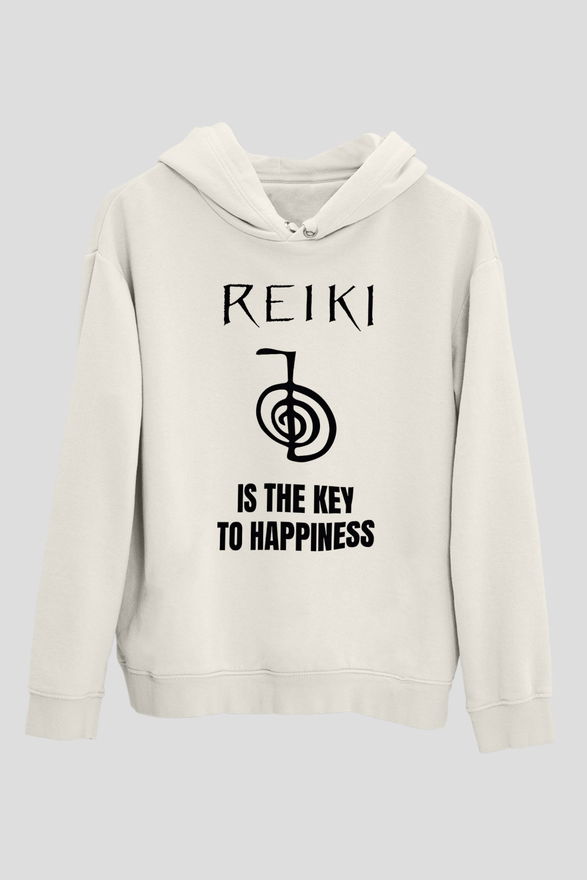 Yoga Baskılı Unisex Ekru Hoodie
