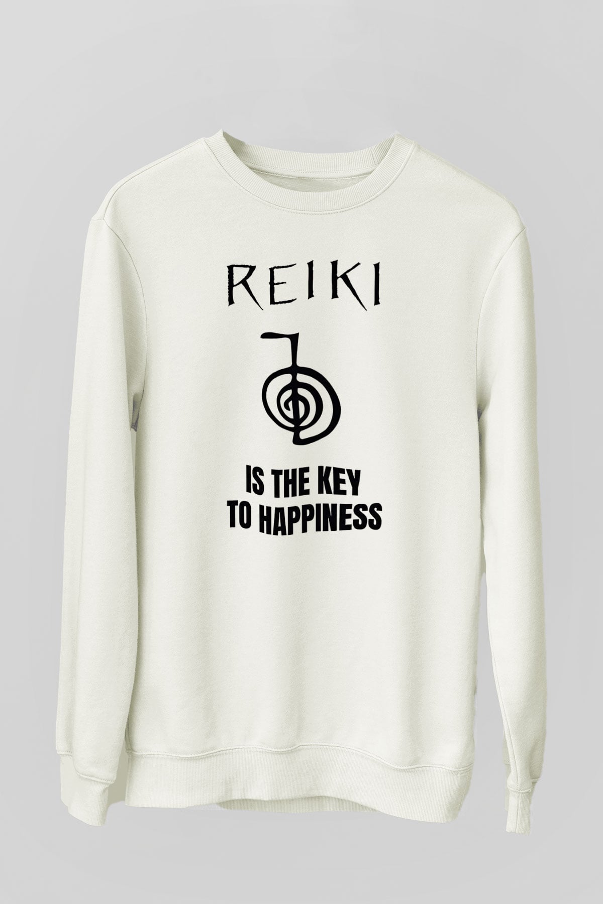Yoga Baskılı Unisex Ekru Sweatshirt
