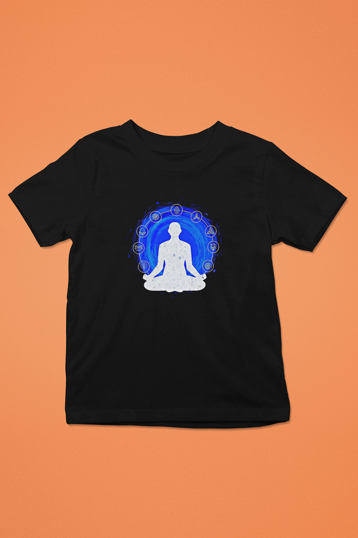 Yoga Baskılı Unisex Siyah Çocuk Tİşörtü - Tshirt