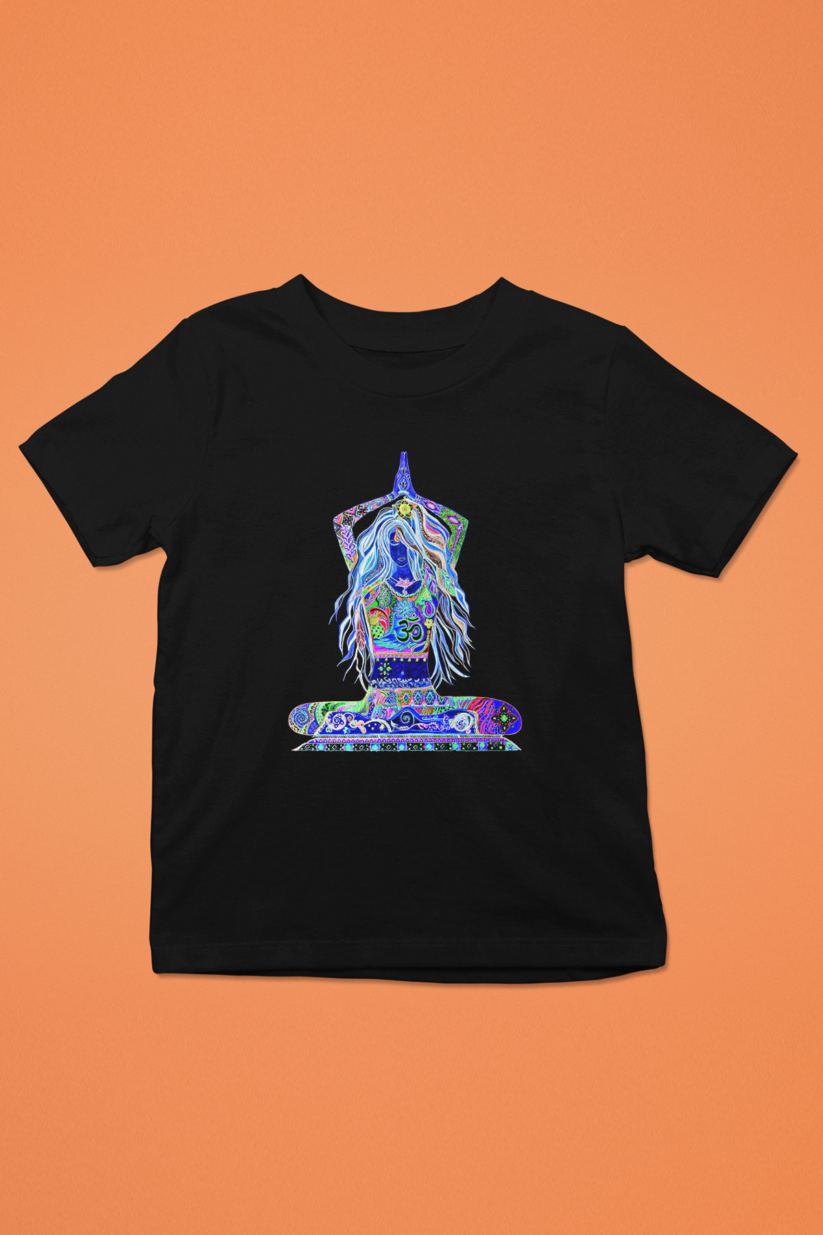 Yoga Baskılı Unisex Siyah Çocuk Tİşörtü - Tshirt